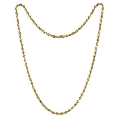 10K Yellow Gold 26" 2.65mm Diamond Cut Rope Chain