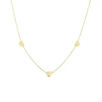 10K Yellow Gold Hearts Necklace
