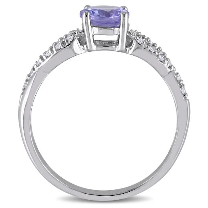Julianna B 10K White Gold Tanzanite & Diamond Fashion Ring