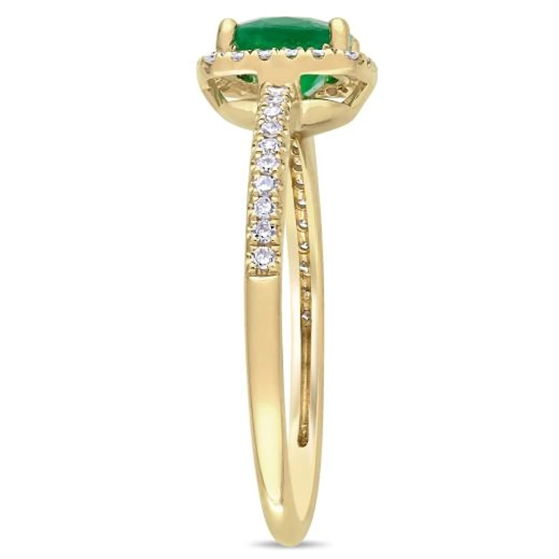 Julianna B 14K Yellow Gold Emerald & 0.20CTW Diamond Fashion Ring