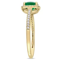 Julianna B 14K Yellow Gold Emerald & 0.20CTW Diamond Fashion Ring