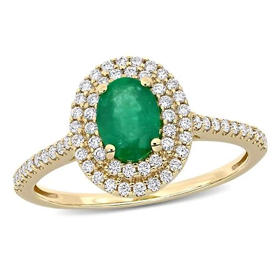 Julianna B 14K Yellow Gold Emerald & 0.33CTW Diamond Fashion Ring