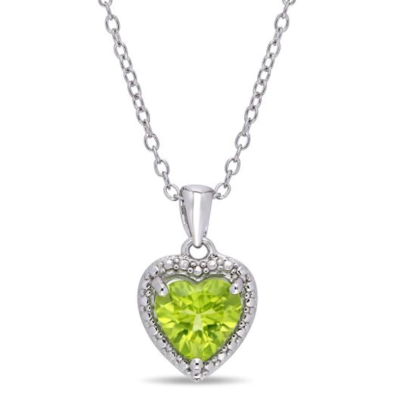 Julianna B Sterling Silver Peridot Fashion Pendant with Chain