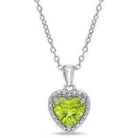 Julianna B Sterling Silver Peridot Fashion Pendant with Chain
