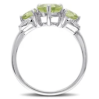 Julianna B Sterling Silver Peridot & 0.02CTW Diamond Fashion Ring