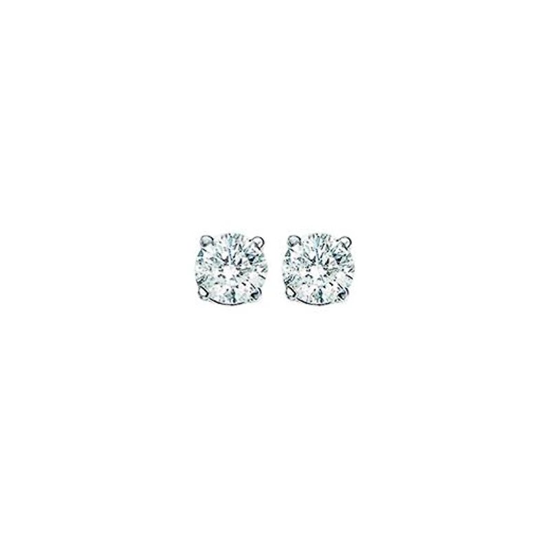 14K White Gold 0.50CTW Diamond Solitaire Studs