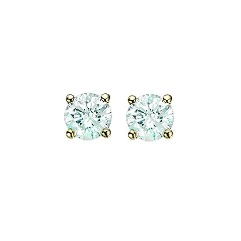 14K Gold 0.50CTW Diamond Solitaire Studs