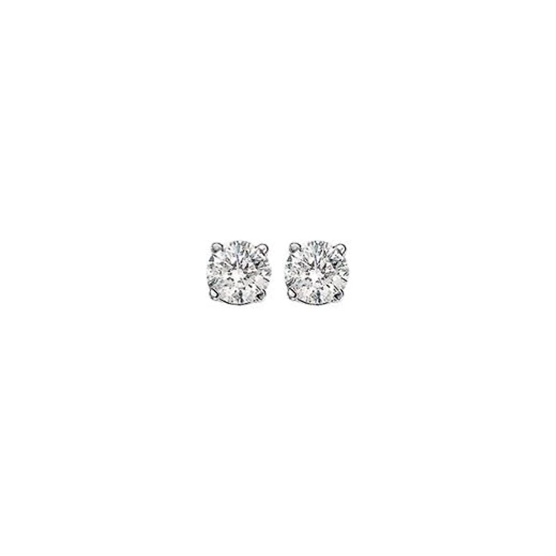 14K White Gold 0.25CTW Diamond Solitaire Studs