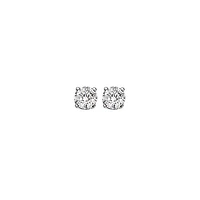 14K White Gold 0.25CTW Diamond Solitaire Studs