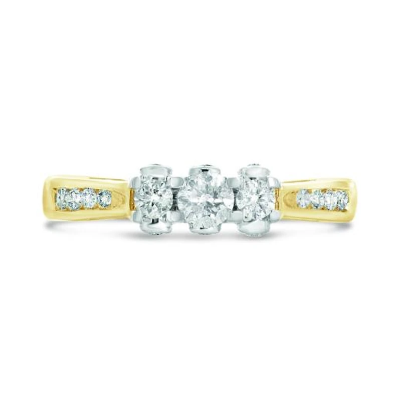 10K Yellow & White Gold 0.50CTW Three-Stone Ring