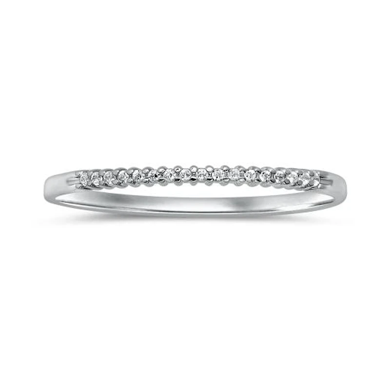 10K White Gold Diamond Stackable Ring