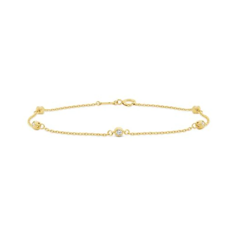 10K Yellow Gold 7.5" Cubic Zirconia Bracelet