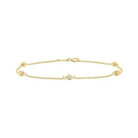 10K Yellow Gold 7.5" Cubic Zirconia Bracelet