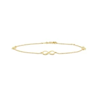 10K Yellow Gold 9+1" Infinity Anklet