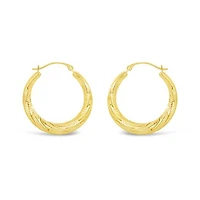 10K Yellow Gold Round Creole Earrings