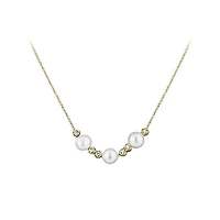 10K Yellow Gold Adjustable Pearl Necklace