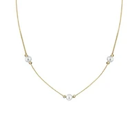 10K Yellow Gold Adjustable Pearl Necklace