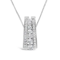 10K White Gold 1.00CTW Diamond Pendant