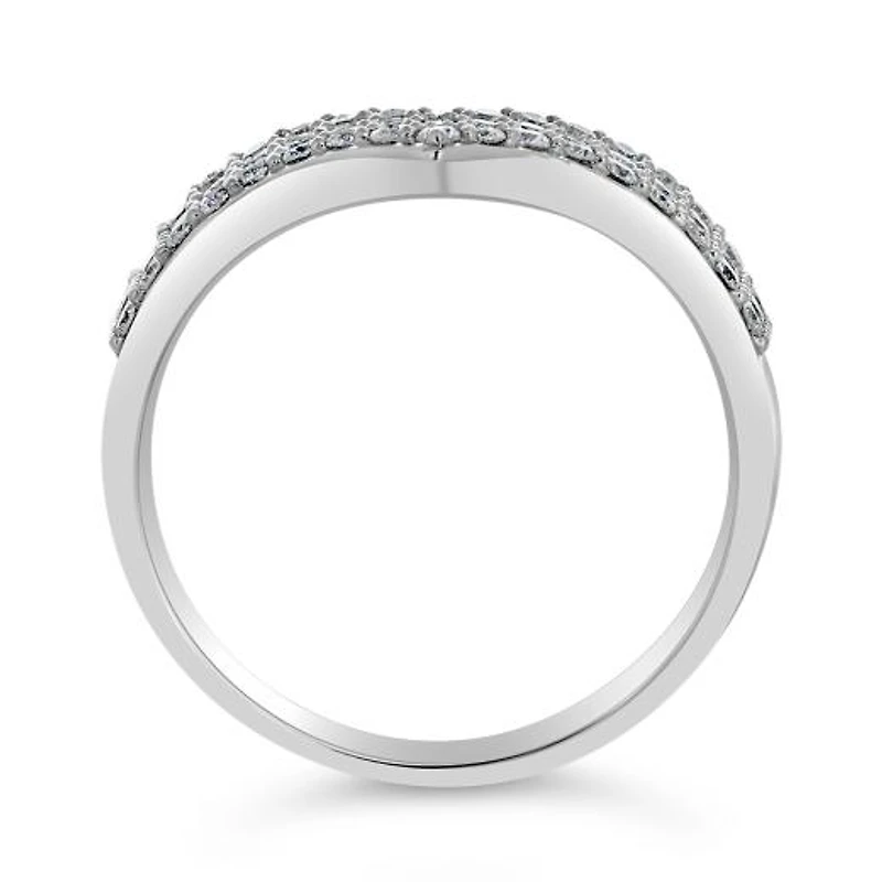 10K White Gold 0.50CTW Diamond Chevron Band