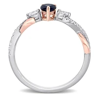 Julianna B 14K White & Pink Gold Sapphire & 0.20CTW Diamond Fashion Ring