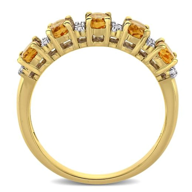 Julianna B 14K Yellow Gold Citrine & 0.16CTW Diamond Fashion Ring