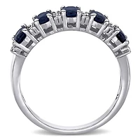 Julianna B 14K White Gold Blue Sapphire & 0.16CTW Diamond Fashion Ring