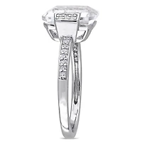 Julianna B Sterling Silver White Topaz & 0.10CTW Diamond Fashion Ring