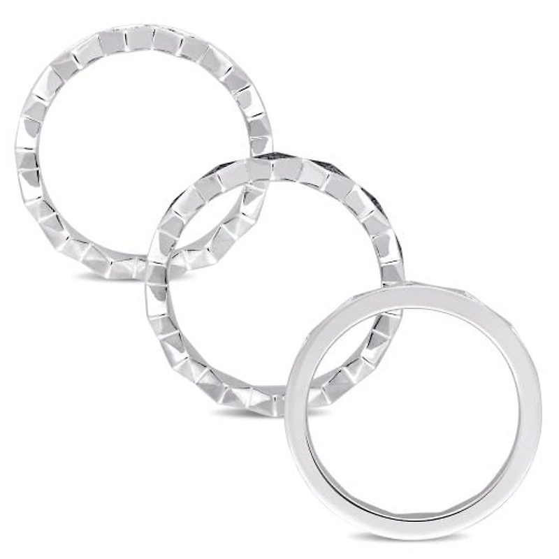 Julianna B Sterling Silver Created Blue Sapphire Created White Sapphire Ring