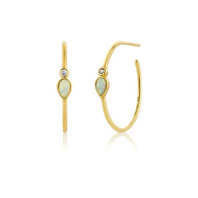 Opal Colour Raindrop Hoops