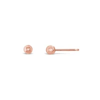 10K Rose Gold 3mm Ball Earrings