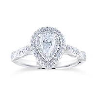 Diamond Revelations 14K White Gold 0.70CTW Pear Shaped Bridal Ring