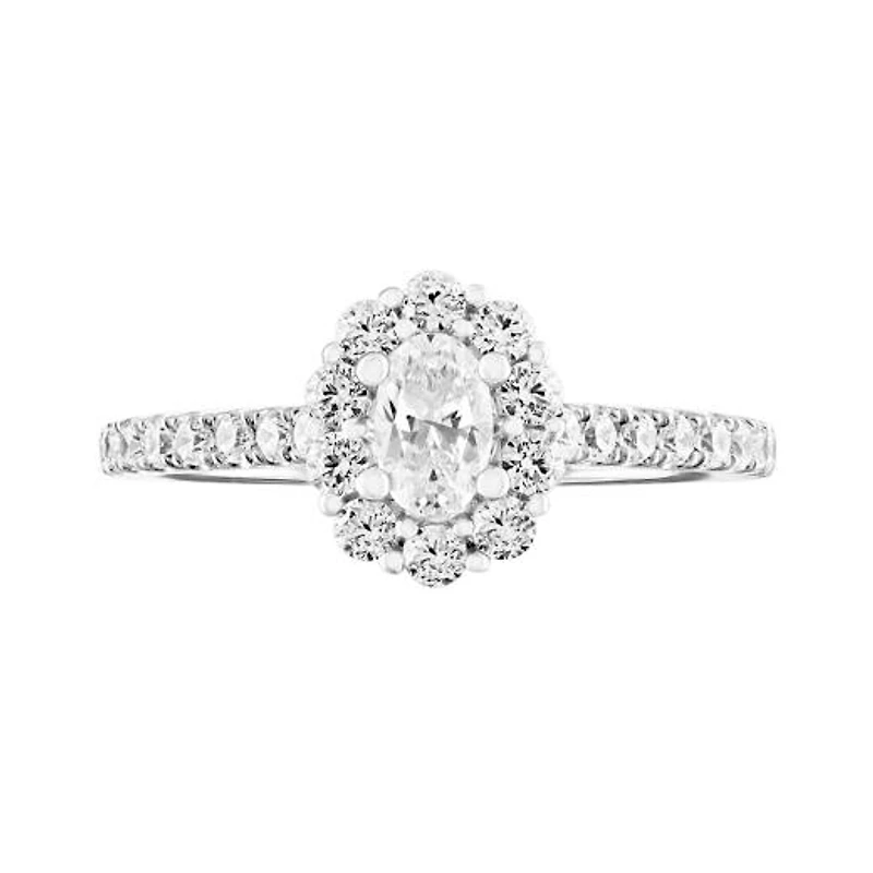 Diamond Revelations 14K White Gold 0.80CTW Oval Bridal Ring