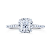 Diamond Revelations 14K White Gold 0.80CTW Cushion Cut Bridal Ring