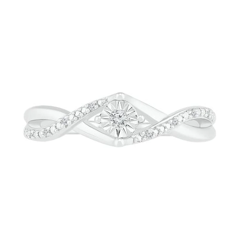 Sterling Silver 0.05CTW Diamond Ring