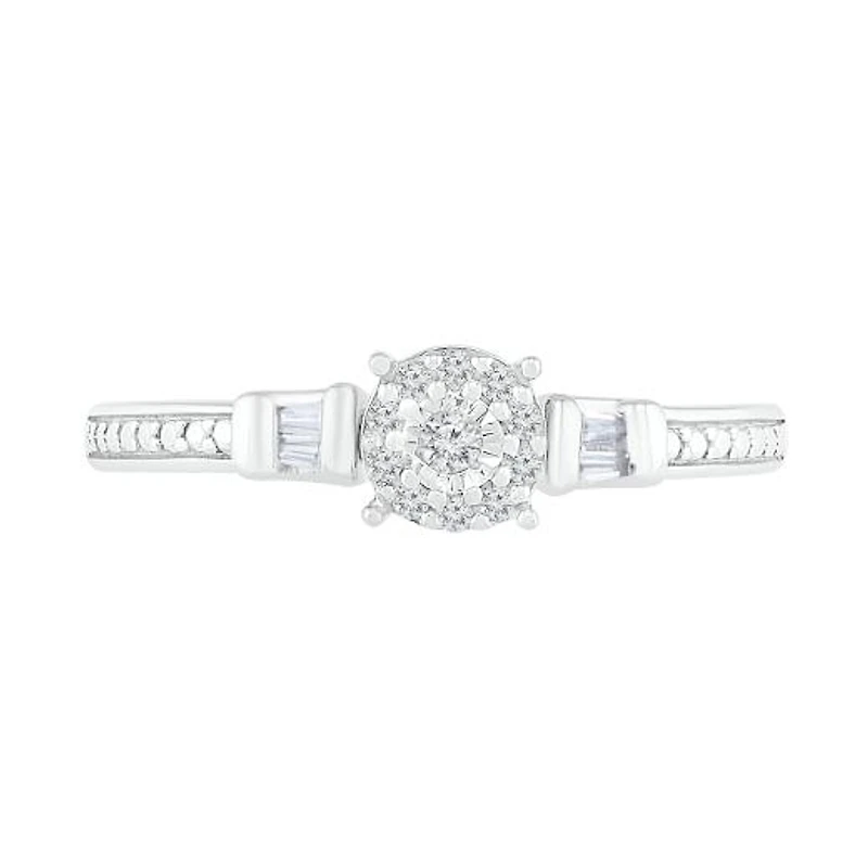 10K White Gold 0.12CTW Diamond Ring