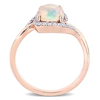 Julianna B 10K Rose Gold Ethiopian Blue Opal & 0.15CTW Diamond Ring