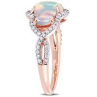 Julianna B 10K Rose Gold Ethiopian Blue Opal & 0.31CTW Diamond Ring