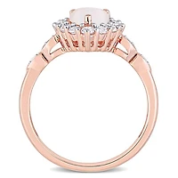 Julianna B 10K Rose Gold Opal Created White Sapphire & Diamond Accent Ring