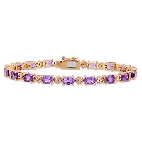 Julianna B Rose Plated Sterling Silver Amethyst & Diamond Tennis Bracelet