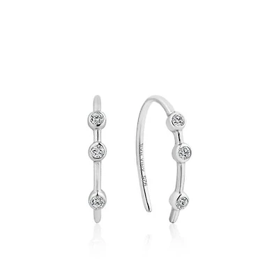Shimmer Stud Hook Earrings