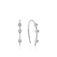 Shimmer Stud Hook Earrings