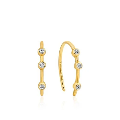 Shimmer Stud Hook Earrings