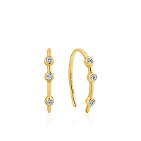 Shimmer Stud Hook Earrings