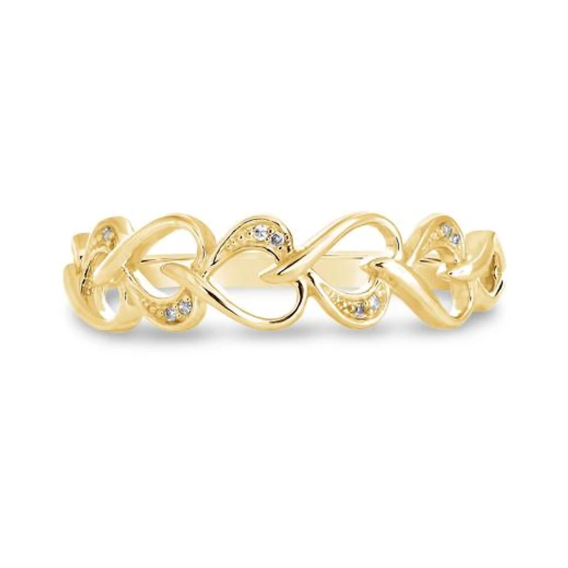 10K Yellow Gold Diamond Heart Ring