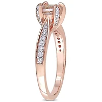 Julianna B 14K Pink Gold Morganite 0.20CTW Diamond Engagement Ring