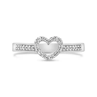 Sterling Silver Diamond Heart Ring