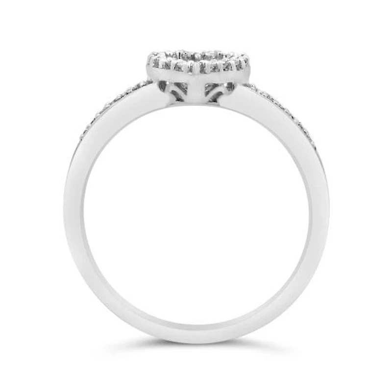Sterling Silver Diamond Heart Ring
