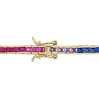 Julianna B Yellow Plated Sterling Silver Multi-Colour Cubic Zirconia Bracelet