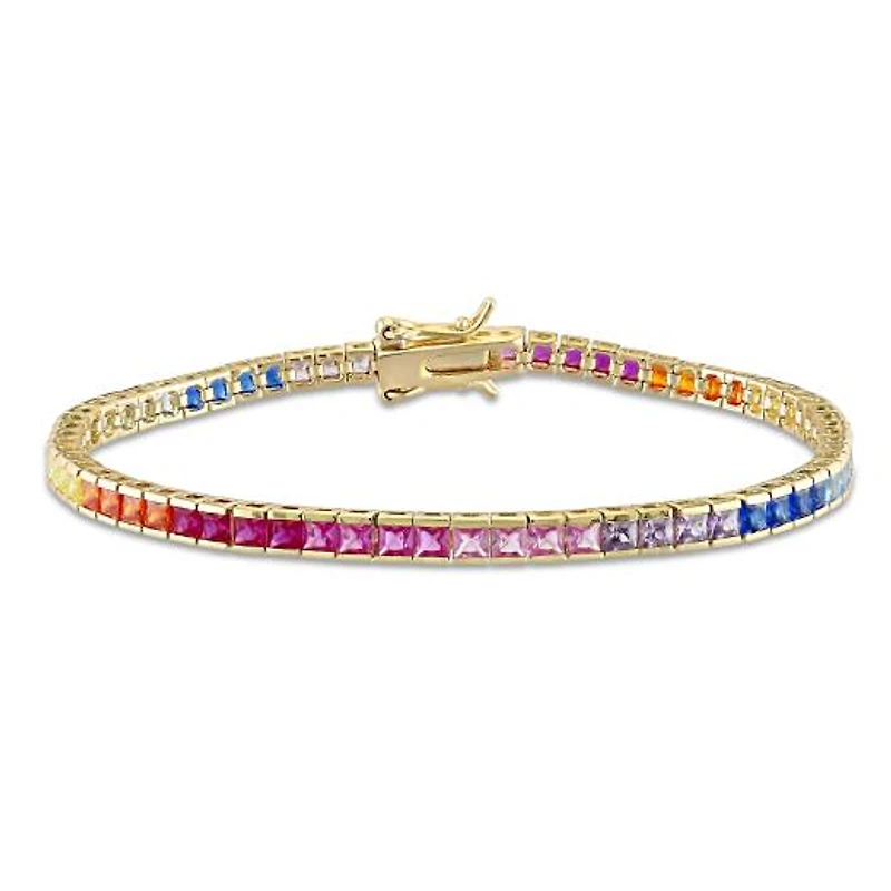 Julianna B Yellow Plated Sterling Silver Multi-Colour Cubic Zirconia Bracelet