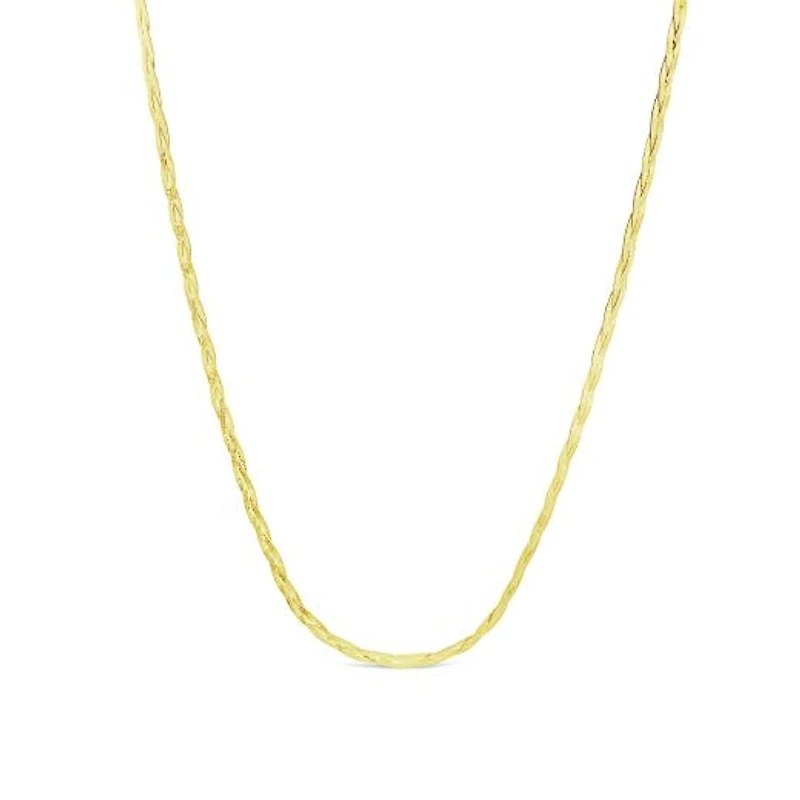 10K Yellow Gold 18" Braided Herringbone Necklace